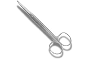 FRIENDZ IMPEX Professional Stainless Steel Nursing First Aid Scissors, All-Purpose Dressing Curved Scissor 15 cm Length, Silver Curved