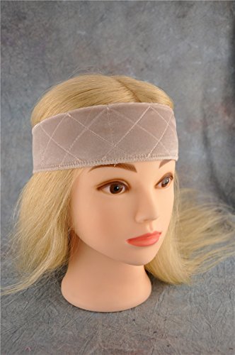 Flexible Velvet Wig Grip Scarf Head Band Adjustable Fastern Wig Cream Color