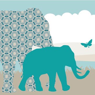 Wallpaper Border Children ”Hello Africa” Beige/Turqoise/Blue
