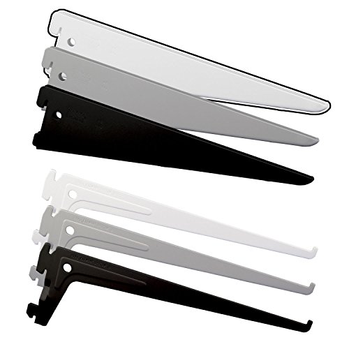 Regalsystem Regalträger P-Slot | 1-Reihig & 2-Reihig wählbar | 14 Größen 100mm bis 600mm wählbar | Träger für Wandschienen | Größe: 2-Reihig, 470mm Weiß