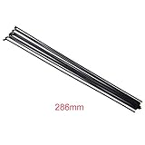 Material: Stahl 10 Stücke Berg Rennrad Stahl Speichen Schwarz Hohe Festigkeit Edelstahl Fahrrad Speichen 170/255 / 286mm(286 mmschwarz)