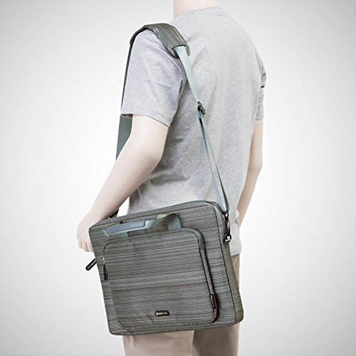 Laptophülle | Evecase 15.6 Zoll Universal Neoprene Gepolsterte Notebook Briefcase Laptop Schutzhülle mit Anzug-Gewebe / Ablösbaren Träger / Handgriff / Frontfach / Zubehörfächer für Lenovo Asus Acer HP – Grau - 7