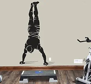 CVANU Street Workout Wall Decal, Muscle Man Workout Wall Sticker, Workout Wall Decor, Garage Gym Wall Decal, Fitness Workou
