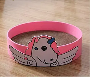Royale Dog Cartoon Felt Cloth Castle Pet Nest Cat Scratch Board Corrugated Paper Cat Toy (Unicorn)