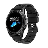 UKCOCO Sport Smart Watch mit GPS Kamera Unterstützung Pulsmesser Stoppuhr Tacho Bluetooth Smartwatch Activity Tracker für Android IOS Telefon (Schwarz)