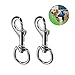 Produktbild Ein Satz Von 2 Robusten Karabinerhaken, Hundehalsband Mit Drehgelenk, Hakenlänge 90mm, für Hundeleine,Bergsteigen, Schlüsselbund, Schnalle für Haustiere (Silber)