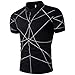 Produktbild Challeng Herren Polo Shirt Kurzarm Streifen Lässige Bluse Herren Sport Beach Schwimmen Fitness Herren Hemd Herren Sommer Freizeitshirt Tops Herren Valueweight (S, Schwarz)