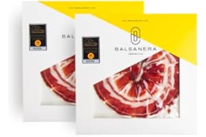 Balsanera Ibérico - Palette de Bellota 100% Ibérique D.O. Los Pedroches | Boîte de 2 sachets de 80g | Tranchée à la main | Sous vide | Affinage de 20 à 30 mois