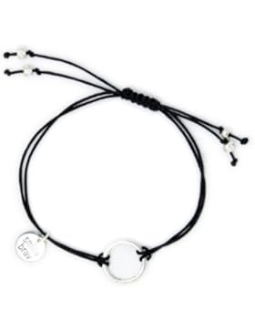 Smilla Brav Kreis Karma-Damen-Armband Glücksarmband GOOD KARMA - schwarz / silber - mit Kärtchen TS09
