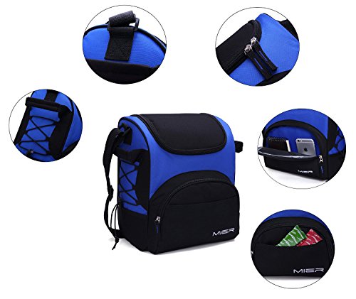 MIER Große Kühltasche XL Isoliertasche Thermotasche Lunchtasche Picknicktasche mit Flaschenhalter, Tragesystem mit verstellbarem Schultergurt, Blau - 4