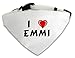 Produktbild Personalisierter Weißer Hundschal mit Aufschrift Ich liebe Emmi (Vorname/Zuname/Spitzname)
