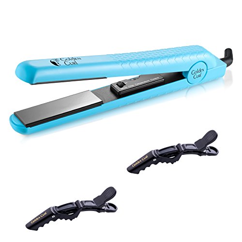 Golden Curl Keramik Glätteisen GL806 – Professionell fortgeschrittene Dual Voltage flache Eisen Platten für alle Haartypen (Türkis) - 3