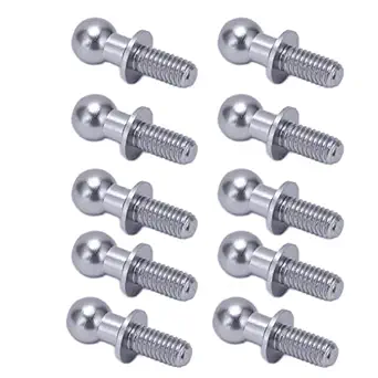 Ball Head Screw Link Rod, Strong 10pcs Ball Head Screw Link Rod Shock Absorber End Lightweight Aluminum Alloy for TT01 TT02 for RC Car(Titanium)