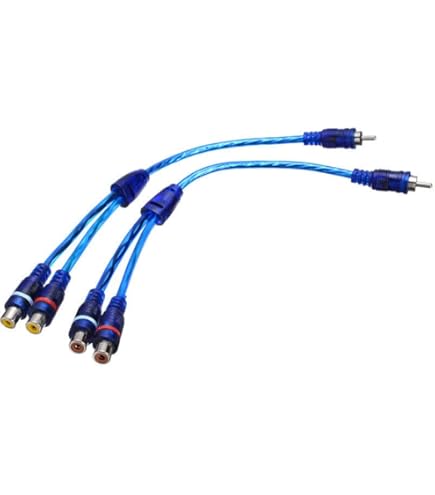 RCA Cable, 3.5mm to 2 Male Y Splitter Audio Stereo Adapter Line Auxiliary Sound Headphone Jack Heavy Aux Cable Dual Shielded Phono Connector for Phone Speaker MP3 Tablet HDTV Smartphones (Black
