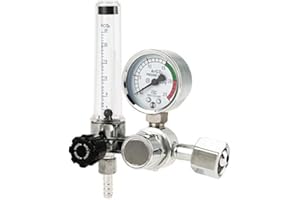 ESTINK Argon Gas Regulator, 0-25MPa G5/8 Argon CO2 Flow Meter Regulator Pressure Gauge for Weld Mig Tig Welding