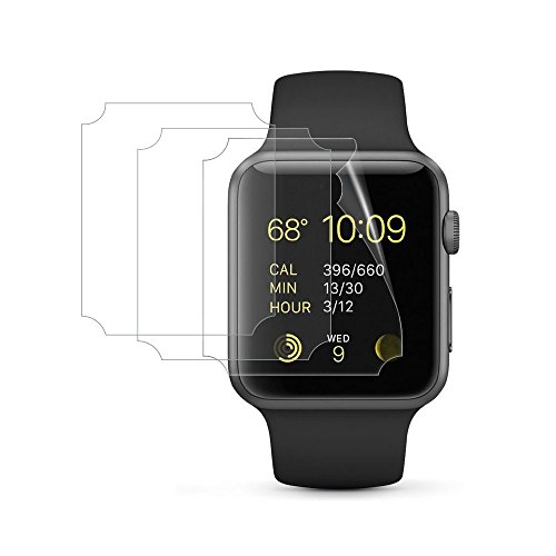 Gosento Screen Protector for Apple Watch Series 3 42MM, [3 Pack] Full Coverage PET Soft Flexible TPU HD Film iWatch Series3 42MM Screen Protector