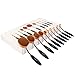 Cooling 10Pcs Professional Oval Toothbrush Design Make up Brushes Set Foundation Brushes Cream Contour Powder Blush Concealer Brush Makeup Cosmetics Tool Kit (Black+Gold)