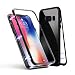 Produktbild Jonwelsy Samsung Galaxy S8 Plus Hülle, Metallrahmen Magnetische Adsorption Handyhülle mit eingebautem Magnetklappdeckel, Ultra Dünn Gehärtetes Glas Transparente Back Cover für Samsung Galaxy S8 Plus