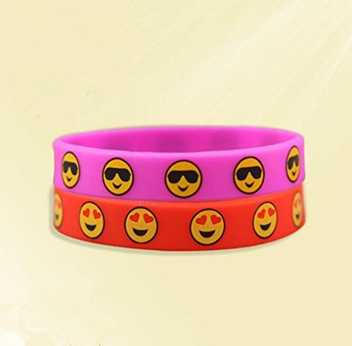 Geburtstagsfeierbevorzugungen,Emoji Silikon Armbänder,Partybevorzugungen für Kinder,Neuheit Spielzeug für Kinder ,Geburtstagsparty liefert für Kinder - 6