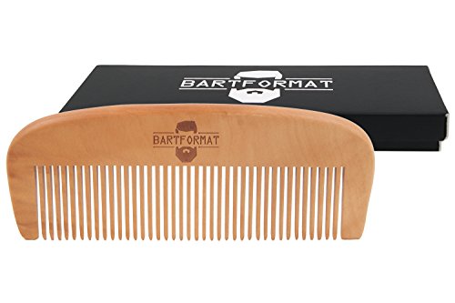 Bartpflege-Set „WEICHMACHER“ von BARTFORMAT – Bartöl (60 ml) + Bartkamm (Birnbaumholz) + Bartbürste (Wildschweinborsten) inkl. Baumwollbeutel – Macht das Barthaar weich und geschmeidig - 4
