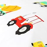 Kinderbettbezug, 100 % Baumwolle, Fadendichte 200, Motiv: Autos/Flugzeuge/Züge, 100 % Baumwolle, weiß, Cot Duvet Cover 100x135cm + 1 Pillowcase 42x60cm - 4