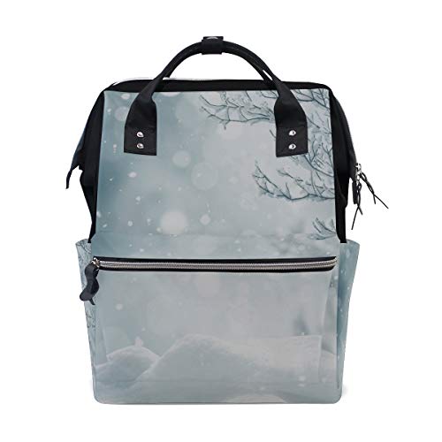 Preisvergleich Produktbild Warme Winter Schneelandschaft Große Kapazität Wickeltaschen Mama Rucksack Multi Funktionen Windel Pflege Tasche Tote Handtasche Für Kinder Babypflege Reise Täglichen Frauen