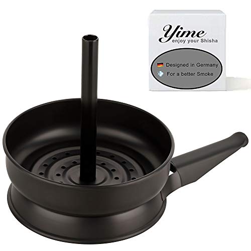 YIME - Cabezal para Shisha (con Mango de Goma para Cabezas de Silicona), Negro, Basic