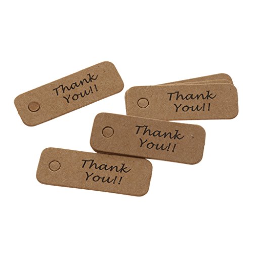 100pcs Danke Weihnachten Kraftpapier Geschenk Tags Etiketten Karten Braun Hängen - 6