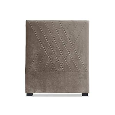 Menzzo Diam Tête de lit, Velours, Taupe, 90