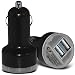 Produktbild N4U Online® – Samsung Galaxy Core Prime Universal 12 V Mini Bullet USB Dual Port In KFZ-Ladegerät – Schwarz