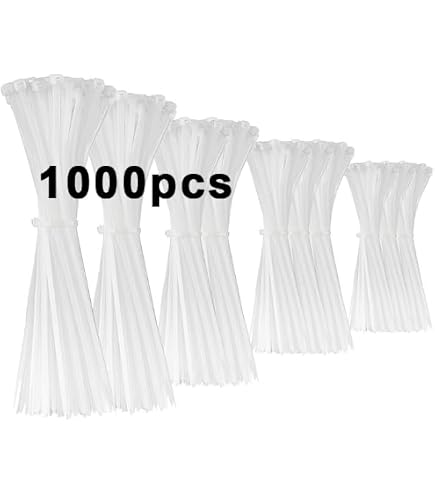 1000 Serre-Câbles Nylon 350 X 4.8 Mm – Résistance 22 Kg – Résistants Aux UV – Pour Organisation Câbles, Jardin, Bureau