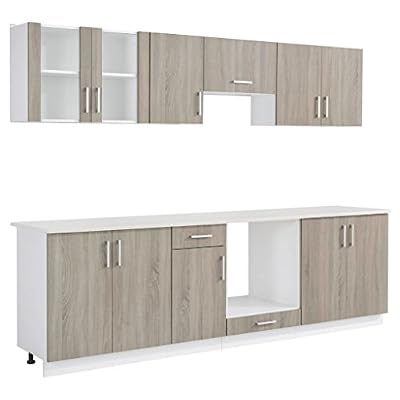 VIDAXL Meuble de cuisine Vidaxl Armoire de cuisine 8 pcs aspect de chêne