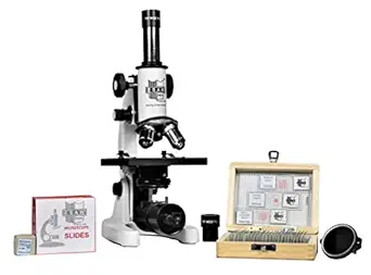 Esaw Student Compound Biological Microscope with 25 Prepared Glass Slides