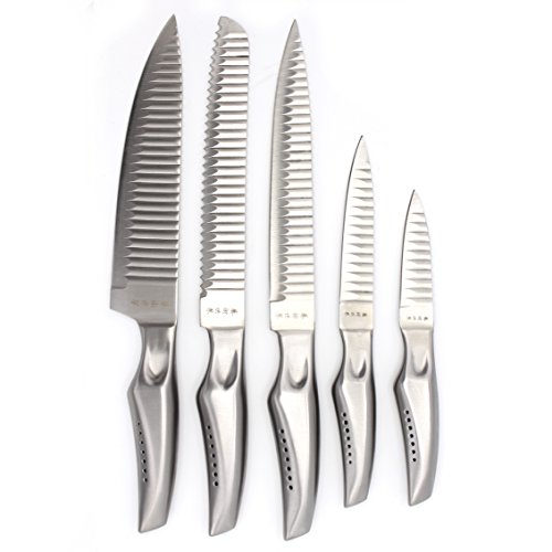 1aTTack.de Messer Messerset 5-teilig mit Spezialklingen Hygienisch und Scharf Edelstahl