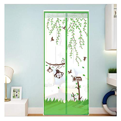 Preisvergleich Produktbild Fliegengitter Tür Insektenschutz Magnet Fliegenvorhang, Mückenschirm Netzwächter, Mesh Door Magic Curtain Magnetic Snap Fly Bug Insect Pest Mesh Screen Curtain,Green,90 * 210cm