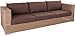 Produktbild Dreams4Home 3er Sofa 'Marlo' - 3 Sitzer, Sofa, Loungesofa, Balkonsofa, Gartensofa, Terrassenmöbel, Loungemöbel, Cocktailmöbel, B/H/T: 210 x 65 x 78 cm, Gartenmöbel inklusive Kissen, Rattan, Aluminiumgestell, in braun