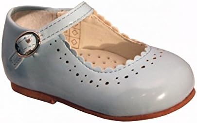 Infant Girls Spanish Style Christening Wedding Party Walkiing Shoes (Infant Size 5, Baby Blue )