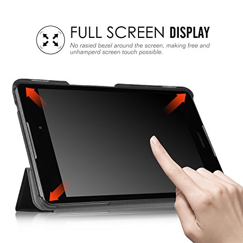 Asus ZenPad 3 Z581KL hülle, IVSO hochwertiges PU Leder Etui hülle Tasche Case – mit Standfunktion, super 360° Anti-Wrestling, ist für Asus ZenPad 3 Z581KL 20,06 cm (7,9 Zoll) Tablet-PC perfekt geeignet, Schwarz - 2