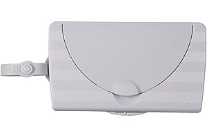 Ubbi On-The-Go Baby Wipes Dispenser, Portable Wipes Container for Travel, Diaper Bag Accessory Must Have for Newborns, Reusable Wipes Holder, Gray