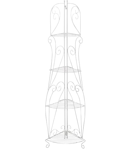 Biscottini Etagere Fer Forgé Porte-Pots Balcon 165 X 63 X 33 Cm - Étagère Pour Plantes D'extérieur Et D'intérieur