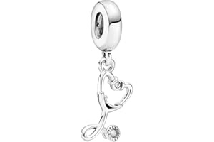 BEEUVIP Charmes Animaux personnages vie pour Bracelets - Charms de Perles ajourées en Argent Sterling 925, charmes de Coeur d'amour pour Bracelets et Colliers pour Femmes Filles