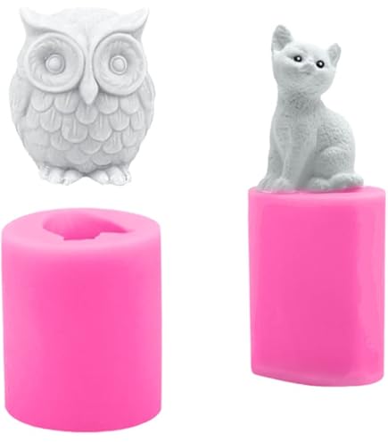 Sixfolo 6 stuks fondant siliconen vorm dieren 3D, bakvorm schildpad siliconen vorm kaarsvorm zeepgietvorm dieren decoratief voor doe-het-zelf chocolade, snoep cakevormen