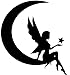 Price comparison product image Fairy Moon Silhouette Vinyl Decal Sticker|Car Truck Wall Computer Laptop Phone | Black Decal | 5 X 5.5 in | KCD272