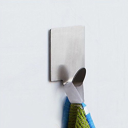4 Stück Selbstklebend Edelstahl Handtuchhaken Kleiderhaken Wand Haken für Küche Bad - 3