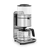 GLÄSERN: Der gläserne Wassertank fasst bis zu 1,25 Liter, genug für 4 bis 10 Tassen Kaffee, die die Heizplatte bis zu 40 Minuten in der Glaskanne heiß hält. Mit der Klarstein Soulmate Kaffeemaschine wird aus Kaffee die aromatische Entspannung für die Sinne.