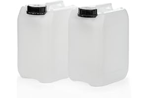 Octopus 2 x 5 Litre Empty Canisters Made of HDPE, with Cap DIN 51 mm and UN Approval, Water Canister, Food-Safe