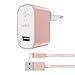 Produktbild Belkin Universal Netzladegerät (mit Lightning Kabel, 1,2 m, 2,4 A, geeignet für iPhone 5/5s/5c, iPhone 6/6s/6 Plus/6s Plus, iPhone SE, iPad mini, iPad Air 1/2, iPad Pro) rosegold