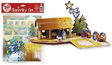 Self assembly 3d board nativity scene set children's activity Christmas gift DIY