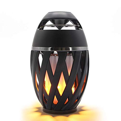 Portable Bluetooth Speaker, Mini Table Lamp Bluetooth Night Light Outdoor/Indoor Stereo Speakers Flame Atmosphere,96 LED Lighting Real Dancing Flicker Flame Camping Lamp Portable Wireless Speaker