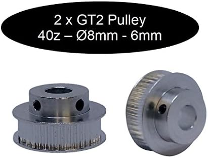 2 x GT2 Pulley pulley for your selection Width 6 mm, GT2 40 Ø8mm, 1